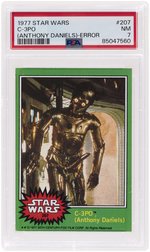 1977 STAR WARS #207 CARD C-3PO (ANTHONY DANIELS) ERROR PSA 7 NM.