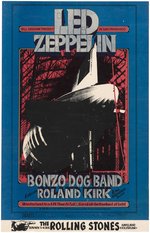 LED ZEPPELIN SAN FRANCISCO, CA 1969 CONCERT POSTER BG-199-OP-1 W/ROLLING STONES NOTICE.