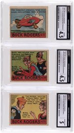 1936 CARTOON ADVENTURES COMPLETE STRIP CARD SET W/BUCK ROGERS & TARZAN CGC GRADED.