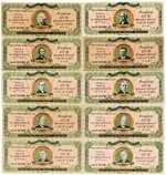 1933 DIETZ GUM PRESIDENTS PLAY BUCKS COMPLETE SET WITH VARIANTS AND "ALBUM" BOX.