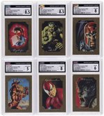 1996 FLEER/SKYBOX MARVEL MASTERPIECES GOLD GALLERY COMPLETE SET OF 6 CGC GRADED.