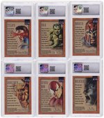 1996 FLEER/SKYBOX MARVEL MASTERPIECES GOLD GALLERY COMPLETE SET OF 6 CGC GRADED.