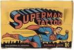 1961 TOPPS SUPERMAN TATTOO GUM RARE DISPLAY BOX.