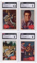 1956 TOPPS ELVIS PRESLEY COMPLETE CARD SET CGC GRADED, PLUS WRAPPER.