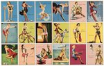 1944 GUM INC. AMERICAN BEAUTIES (GIL ELVGREN PIN-UP ART) UNCUT SHEETS (2) PLUS PAPER BAND.