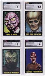 1964 TOPPS OUTER LIMITS COMPLETE CARD SET CGC GRADED, PLUS WRAPPER.