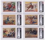 1933 GUM INC. WILD WEST SERIES (PUZZLE BACK VARIETY) COMPLETE CARD SET CGC GRADED, PLUS WRAPPER.