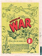 1938 GUM INC. HORRORS OF WAR CARD WRAPPER (GREEN VARIETY WITH BORDER).