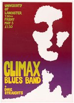 CLIMAX BLUES BAND, DIRE STRAITS LANCASTER, ENGLAND 1978 CONCERT POSTER.