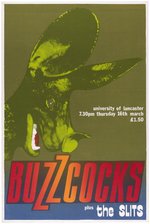 BUZZCOCKS, THE SLITS LANCASTER, ENGLAND 1978 PUNK ROCK CONCERT POSTER.