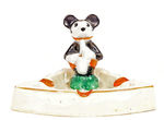 MICKEY MOUSE PLAYING SAXOPHONE CHINA ASHTRAY.