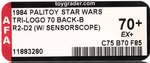 PALITOY STAR WARS: RETURN OF THE JEDI (1984) - R2-D2 (W/ SENSORSCOPE) TRI-LOGO 70 BACK-B AFA 70+ EX+.