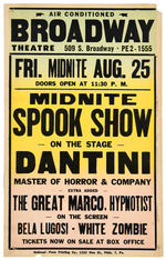 DANTINI SPOOK SHOW WINDOW CARD LOT.