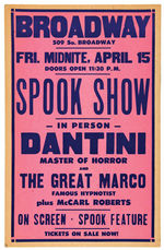 DANTINI SPOOK SHOW WINDOW CARD LOT.