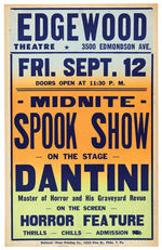 DANTINI SPOOK SHOW WINDOW CARD LOT.