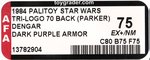 PALITOY STAR WARS: RETURN OF THE JEDI (1984) - DENGAR TRI-LOGO 70 BACK (PARKER) AFA 75 EX+/NM (DARK PURPLE ARMOR).