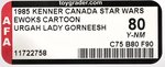 STAR WARS: EWOKS (1985) - URGAH LADY GORNEESH AFA 80 Y-NM (KENNER CANADA).