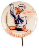 RARE "DONALD DUCK QUACK!" ENGLISH BUTTON.