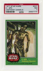 1977 STAR WARS #207 CARD C-3PO (ANTHONY DANIELS) PSA 7 NM.