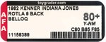 THE ADVENTURES OF INDIANA JONES IN RAIDERS OF THE LOST ARK (1982) - BELLOQ 9 BACK AFA 80+ Y-NM.