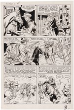 GUNSMOKE WESTERN #60 KID COLT OUTLAW ORIGINAL ART SEVEN PAGE COMPLETE CHAPTER BY JACK KELLER.