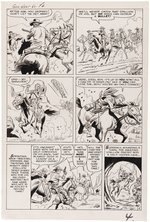 GUNSMOKE WESTERN #60 KID COLT OUTLAW ORIGINAL ART SEVEN PAGE COMPLETE CHAPTER BY JACK KELLER.