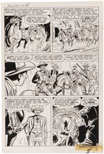 GUNSMOKE WESTERN #60 KID COLT OUTLAW ORIGINAL ART SEVEN PAGE COMPLETE CHAPTER BY JACK KELLER.