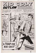 GUNSMOKE WESTERN #63 KID COLT OUTLAW ORIGINAL ART SEVEN PAGE COMPLETE STORY BY JACK KELLER.