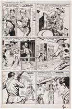 GUNSMOKE WESTERN #63 KID COLT OUTLAW ORIGINAL ART SEVEN PAGE COMPLETE STORY BY JACK KELLER.