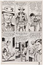 GUNSMOKE WESTERN #63 KID COLT OUTLAW ORIGINAL ART SEVEN PAGE COMPLETE STORY BY JACK KELLER.