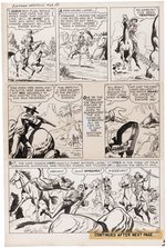 GUNSMOKE WESTERN #63 KID COLT OUTLAW ORIGINAL ART SEVEN PAGE COMPLETE STORY BY JACK KELLER.