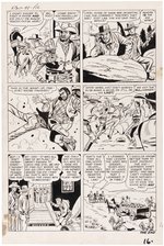 KID COLT OUTLAW #95 ORIGINAL ART FOUR STORY PAGES BY JACK KELLER.