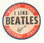 "I LIKE BEATLES" 2.5" FLASHER BUTTON.