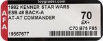 STAR WARS: THE EMPIRE STRIKES BACK (1982) - AT-AT COMMANDER 48 BACK-A AFA 70 EX+.