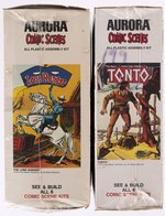 AURORA COMIC SCENES - LONE RANGER & TONTO FACTORY-SEALED BOXED MODEL KIT PAIR.