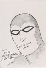 THE PHANTOM ORIGINAL ART LOT OF FIVE LARGE HEAD SKETCHES BY FAMOUS ARTISTS.