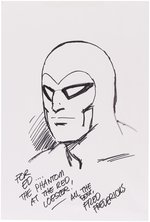 THE PHANTOM ORIGINAL ART LOT OF FIVE LARGE HEAD SKETCHES BY FAMOUS ARTISTS.