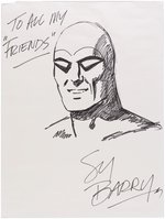 THE PHANTOM ORIGINAL ART LOT OF FIVE LARGE HEAD SKETCHES BY FAMOUS ARTISTS.