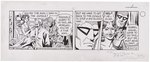 THE PHANTOM ORIGINAL ART DAILY STRIP LOT OF FOUR BY GEORGE OLESEN & KEITH WILLIAMS.