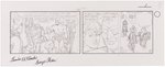 THE PHANTOM ORIGINAL ART DAILY STRIP LOT OF 9 PENCILED BY GEORGE OLESEN.