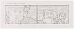 THE PHANTOM ORIGINAL ART DAILY STRIP LOT OF 9 PENCILED BY GEORGE OLESEN.