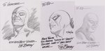 THE PHANTOM ORIGINAL ART SKETCH PENCIL PORTRAITS TRIO BY SY BARRY.