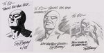 THE PHANTOM ORIGINAL ART SKETCH PORTRAIT TRIO BY SY BARRY.