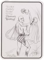 THE PHANTOM PENCIL ORIGINAL ART WEDDING INVITATION BY ANDRÉ LeBLANC.