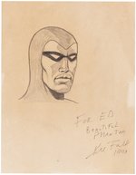 THE PHANTOM ORIGINAL ART PENCIL SKETCH & LETTER SIGNED BY LEE FALK.