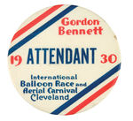 RARE STAFF BUTTON FOR 1930 "BALLOON RACE."