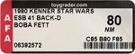 STAR WARS: THE EMPIRE STRIKES BACK (1980) - BOBA FETT 41 BACK-D AFA 80 NM.