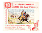 "STRAIGHT ARROW INDIAN JIGSAW PUZZLES" RARE BOXED SET.