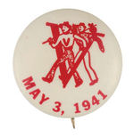 APPARENT VICTORY BUTTON DEPICTING HOBOS AND PRE-DATING PEARL HARBOR.