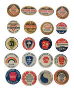 COLLECTION OF 20 WWI WELCOME HOME BUTTONS.